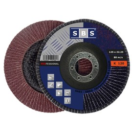 10 Stück SBS Fächerscheiben ø 125 mm Korn 120 Braun Schleifscheiben Schleifmop