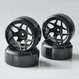 Large Diameter Tire Wheel Set HDPE Inner Diameter 54mm 4pcs (Black)