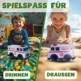 BIOPLAY® Ambulance White | Organic Plastic | Sustainable Toy from 1 Year for Boys and Girls | Indoor and Outdoor | Ambulance | Ambulance Toy