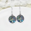 Abalone Earrings Tree of Gondor Drop Dangle Earrings 925 Sterling