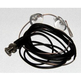 Pro Trucker BNC Scanner Radio Receiver Glass Mount Wire Antenna with 2 Suction Cups - Black