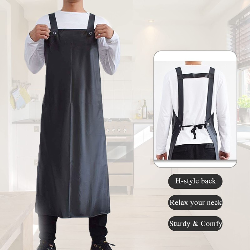 Jaspfct Waterproof Rubber Apron-43 Vinyl Waterproof Apron, Chemical Resistant Work