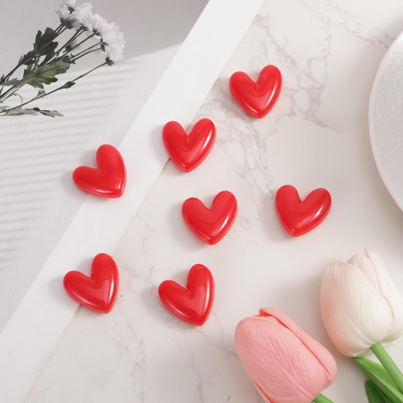 12pcs Love Heart Refrigerator Magnets, 1.06x1.06 Inch Cute Red Heart