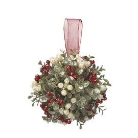 Kissing Krystals 5" Mistletoe Ornament - Holly Kissed