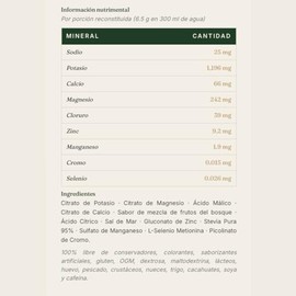 Electrolitos sin Azcar, Hidratacin en Polvo, Frmula Premium con Minerales Escenciales y Minerales Traza. Keto, Paleo y Vegano, Paquete de 7 Sobres,...