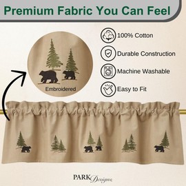 Park Designs Farmhouse Kitchen Valances for Windows - Rustic Lodge Wood River | Fall Decor Window Valance Curtains | Plaid Curtain Valances for Windows | BOHO Living Rooms & Bathrooms | 72" x 14"