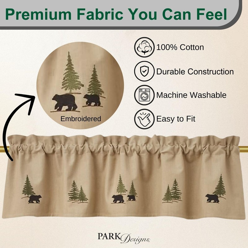 Park Designs Farmhouse Kitchen Valances for Windows - Rustic Lodge