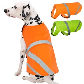 Kuoser Reflective Dog Vest, High Visibility Dog Safety Vest for Medium Large Dogs, Pet Reflective Jacket Orange Dog Vest to Keep Your Dog in Sight and Safe from Hunting, Training, Cars Accidents, 2XL
