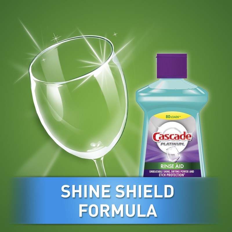 Cascade Rinse Aid Platinum Dishwasher Agent, Regular, 16 Fluid Ounce