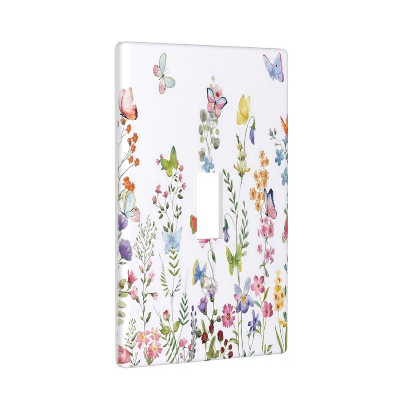 ybclf Wild Floral Butterfly 1 Gang Single Toggle Electrical Outlet