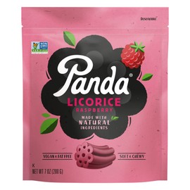 Panda ® | Natural Soft Raspberry Licorice | Licorice Candy Made with Natural Colors and Flavors | Non-GMO Project verified | Vegan & Fat Free | 200 G - 7 OZ x 8 – Resealable Bags Pack