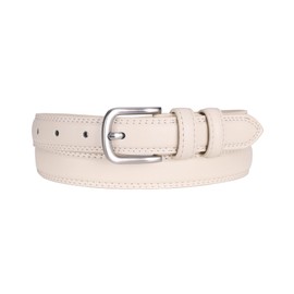 EsengNoyi Ladies Belts for Jeans Pants, Skinny White Belt Women for Dress, Faux Leather M