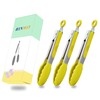 HINMAY Small Appetizer Tongs 7-Inch Silicone Tipped Kitchen Tongs, Set