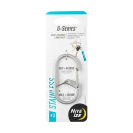 NITEIZE G Carabiner #3, Stainless Steel, Silver, Small