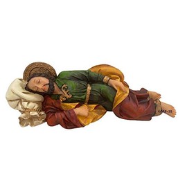 San José Dormido 11" Religious Figurine Sleeping St. Joseph Resin Statue, New