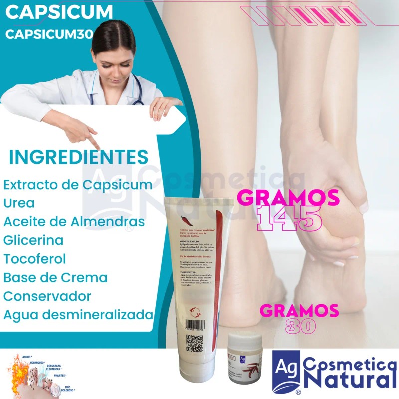 Capsaicina Crema Pack Chile Capsicum 30gr