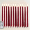 Burgundy Flameless Taper Candles with Remote, LED Candlesticks Set of