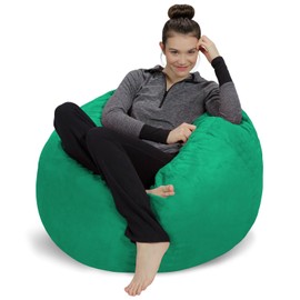 Sofa Sack - Plush, Ultra Soft Bean Bag Chair - Memory Foam Bean Bag Chair with Microsuede Cover - Stuffed Foam Filled Furniture and Accessories for Dorm Room - Aqua Marine 3'