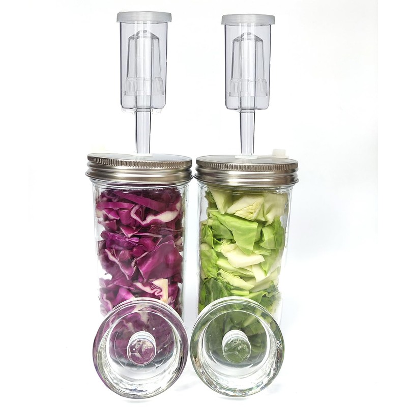 YOBNKU 2 set Complete Fermentation Kit，2 Fermenting Mason Jars ，2