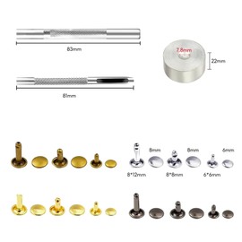 360 Sets Leather Rivets, 3 Sizes Rivet Pliers Set, Leather Rivets Metal Hollow Rivets Set with Fixing Tool, Riveting Pliers, Hole Pliers, Metal Rivets, Double Cap Rivets for DIY Crafts, Sewing