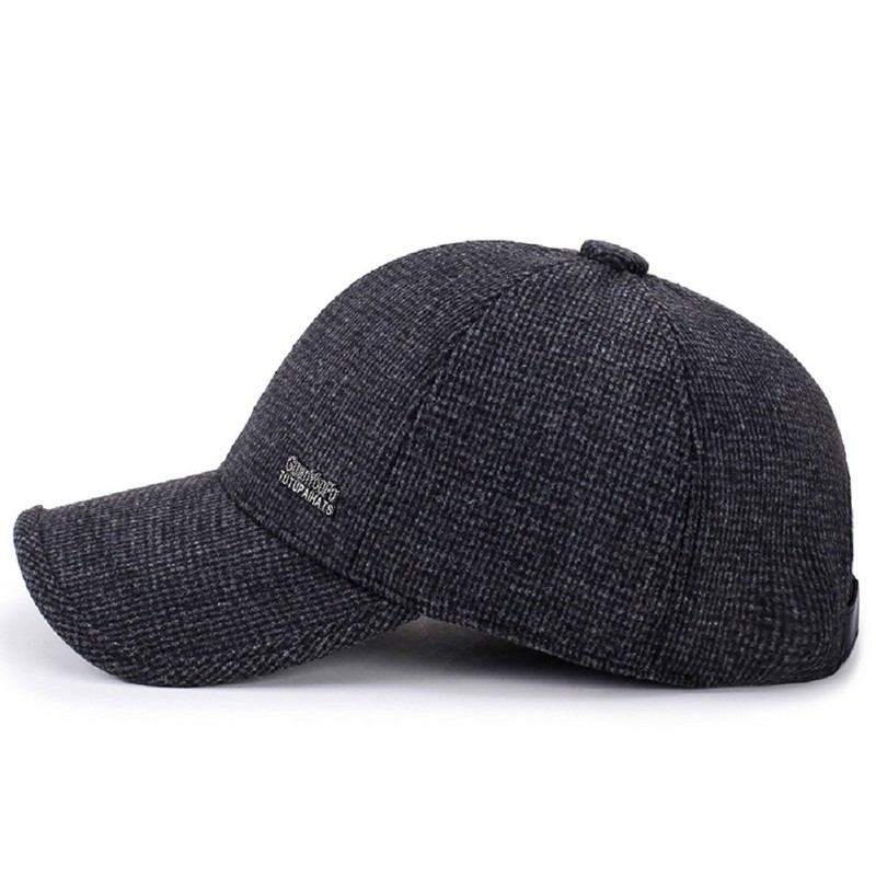 Men's Winter Warm Wool Woolen Tweed Peaked Baseball Cap Hat