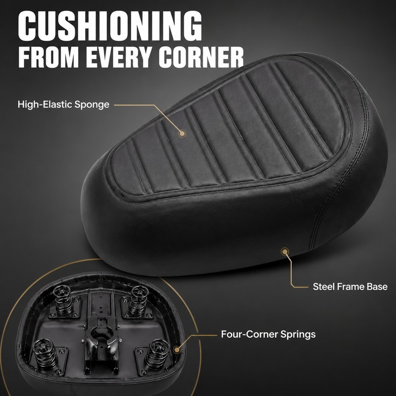 Wide Bike Seat for Comfortable Riding – Breathable Spring Saddle