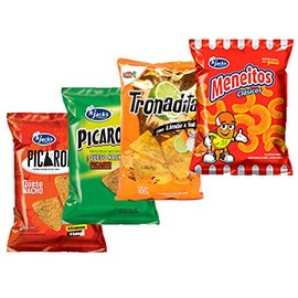 Surtido Picaronas Nacho Queso - Picaronas Picantes - Tronaditas - Meneitos - 4 Pack Variety Pack Snack from Costa Rica