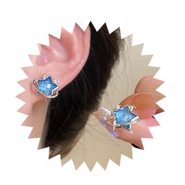 Xduargs Boho Crystal Star Earrings Vintage Sapphire Star Stud Earrings Silver Celestial Star Earrings Minimalist Star Statement Earrings Jewelry for Women and Girls