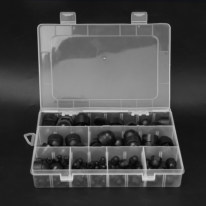 145pcs Nylon Plastic Hex Nut Cover Bolts Protection Cap M4