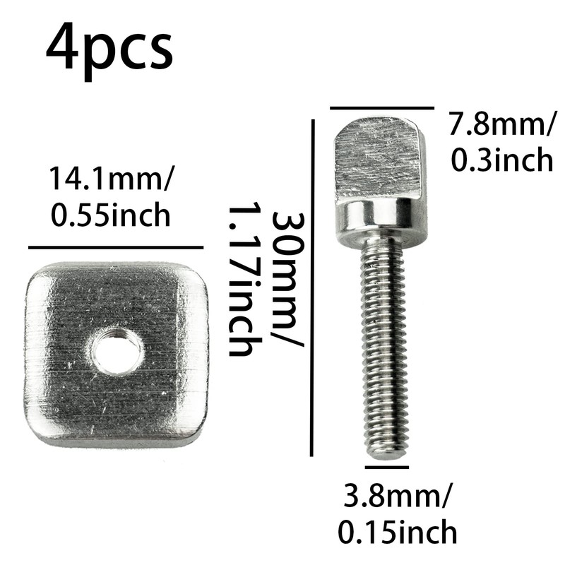 SZCXDKJ 4Pcs Surfboards Fin Screw Stainless Steel Fin Bolt Kit