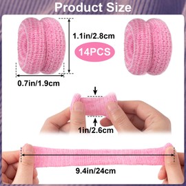 VARMDUKKE 14PCS Finger Bandages for Finger Tips, Breathable Finger Cots Finger Protectors for Wounds, Elastic Finger Gloves Thumb Covers for Garden, Kitchen, Sculpture -Pink