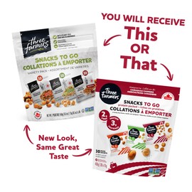 Three Farmers Healthy Variety Snack Packs - Roasted, Never Fried - Protein Rich Zesty Fava, Tangy Chickpeas, BBQ Lentils x 30 Pack - Gluten-Free, Low Calorie, High Fiber, Non-GMO