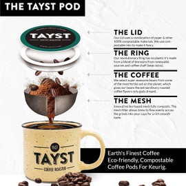 Tayst Coffee Pods, Vanilla Cream and Happy Hazelnut Medium Roast, K Cups Compatible with Keurig Coffee Maker, Sustainable Single Serve, Pack of 50