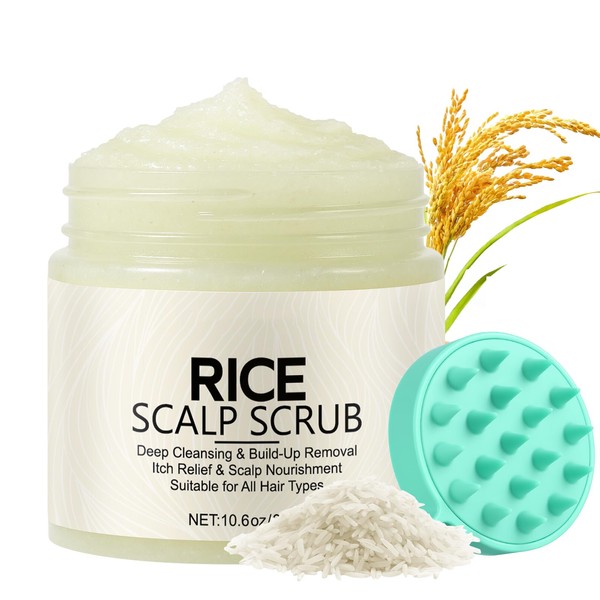 2-In-1 Scalp Scrub, Clarifying Shampoo, Rice Scalp Exfoliator For Deep