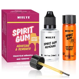 MIILYE Spirit Gum Adhesive and Remover – 15ml Professional Cosmetic Glue for Face, Skin, Body, Stage Special Effect Prosthetics Makeup & Cosplay Wig