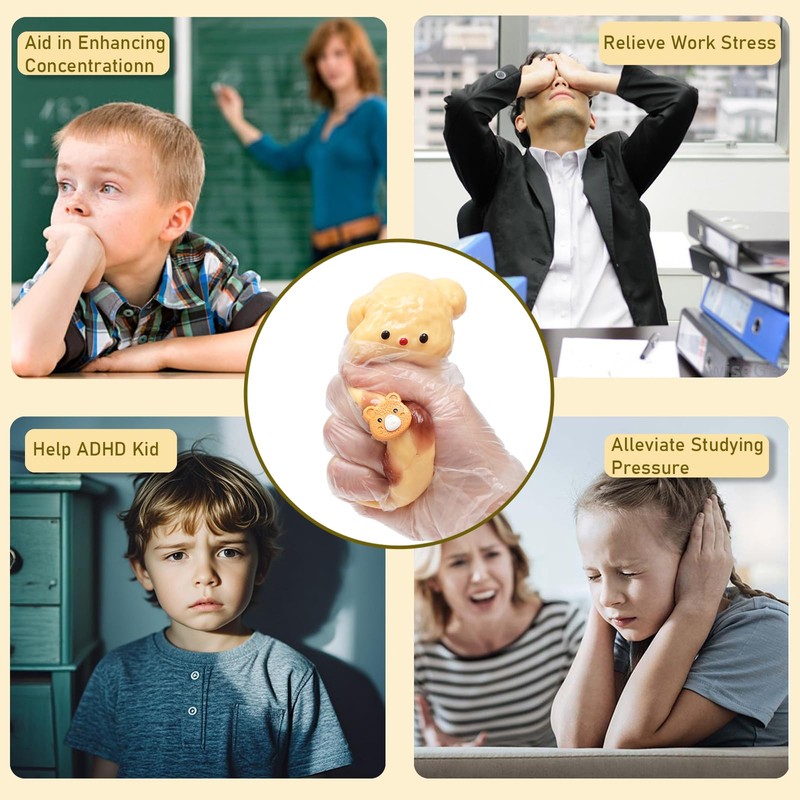 Squishy Bear Squishies Toy, Cute Butter Bear Squeeze Sensory Toys,