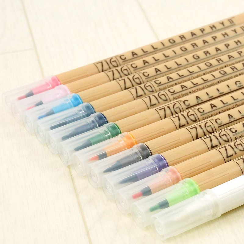 呉竹 水性ペン ZIG MS カリグラフィー II 12色 MS-3500/12V
