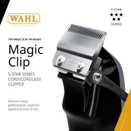 Wahl Professional 5 Star Magic Clip Cordless Clipper Stagger Tooth Blade Includes Attachments 100 Min Runtime Lavender Navy