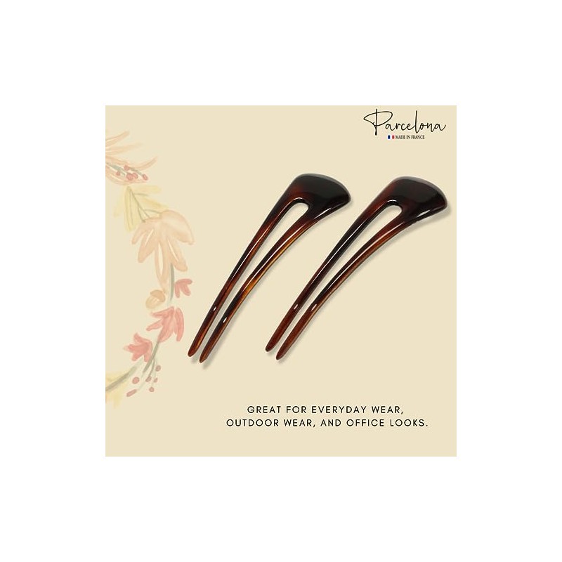 Parcelona French Long Duo Tortoise Shell Marrón Grande 12,1 cm