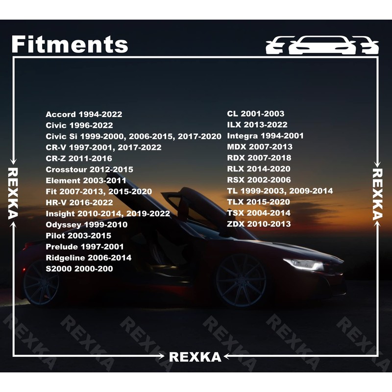 Rexka 20pcs Door Rubber Bumpers 75891-SA7-000 for Honda CIVIC CR-V