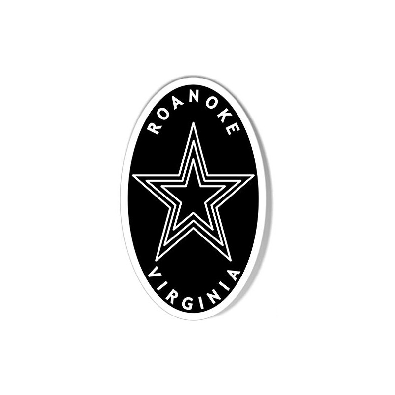 Roanoke, Virginia Star City Euro Oval Sticker