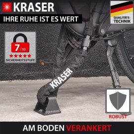 KRASER KR45B Wall Anchor, Motorcycle and Bicycle, Anti-Brexhtange Base, Compact and Durable, Ground Anchor, High Security, Motorcycle Lock, Bicycle Lock, Compatible with Chains and U-Locks