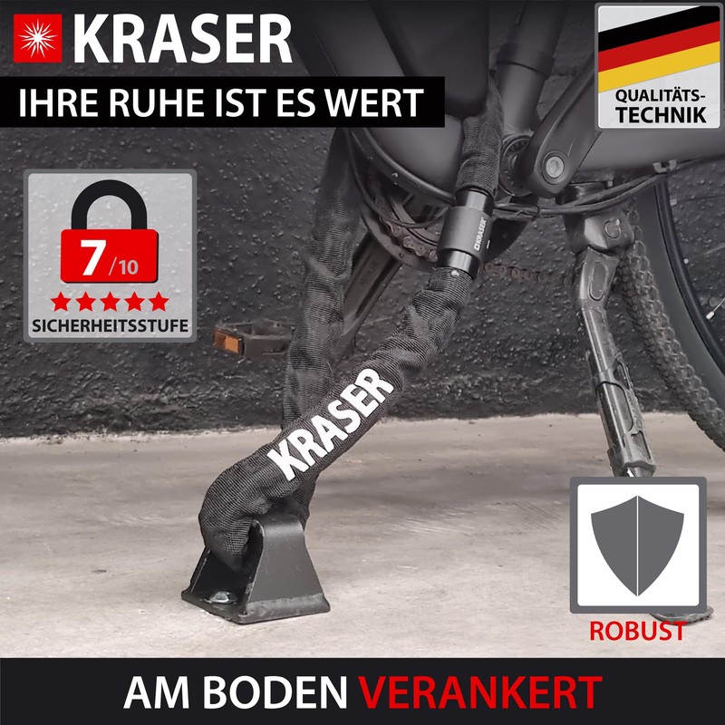 KRASER KR45B Wall Anchor, Motorcycle and Bicycle, Anti-Brexhtange Base, Compact