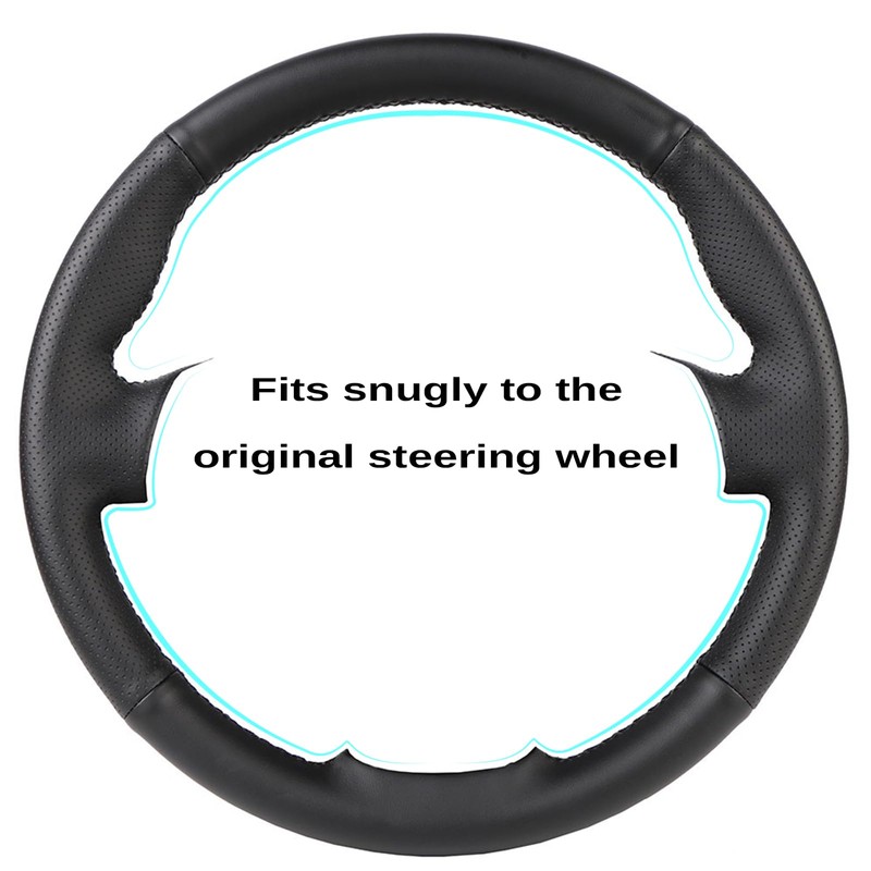 Car Steering Wheel Cover Microfiber Leather Stitch Wheel Wrap Fit