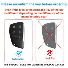 for Key Fob Cover Leather Car 2021-2024 Suburban Tahoe Yukon Denali Sierra Silverado Buick Envision Avenir 6 Buttons (red)