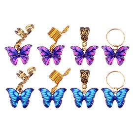 8PCS Butterfly Braids Hair Clips Butterfly Dreadlock Accessories Charms African Hair Jewelry Gift (8pcs)