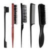 5 Pcs Slick Back Hair Brush Set Boar Bristle Hair