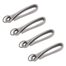 NBEADS 4 Sets Fish Hook Keychains, 2.68 Inch Long Iron Split Key Rings Heavy Duty Belt Loops Clips U Shape Key Hook Belt Keyring Pocket Clip for Purse Handbag Wallet