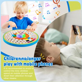 Amyliujin Electronic Learning Machine for Kids Ages 6 Months+, Educational 12.83inch Rotating Wheel Toy,Interactive Musical English Learning Chart Includes Animals, Colors, Numbers,etc.
