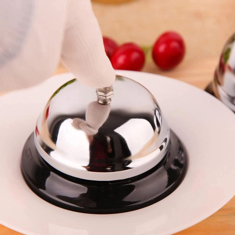 LUXE DIVA Reception Call Bell Stainless Steel Hand Held Desk